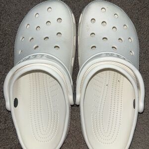 CROCS White Sandals with Signature Perforated Design